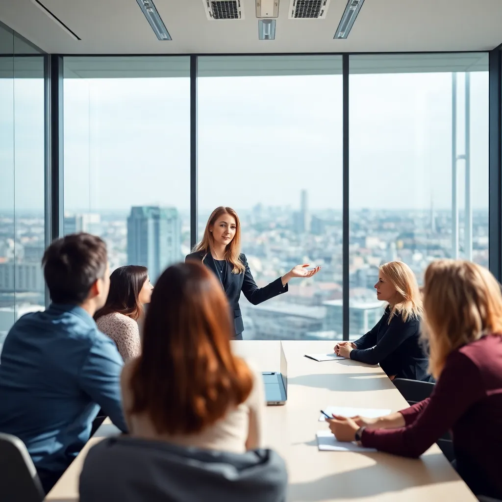 Leider presenteert strategische visie aan team