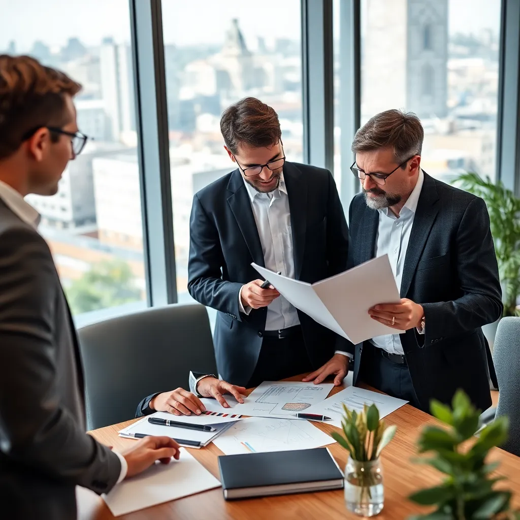 Internationale zakenpartners bespreken grensoverschrijdende strategie